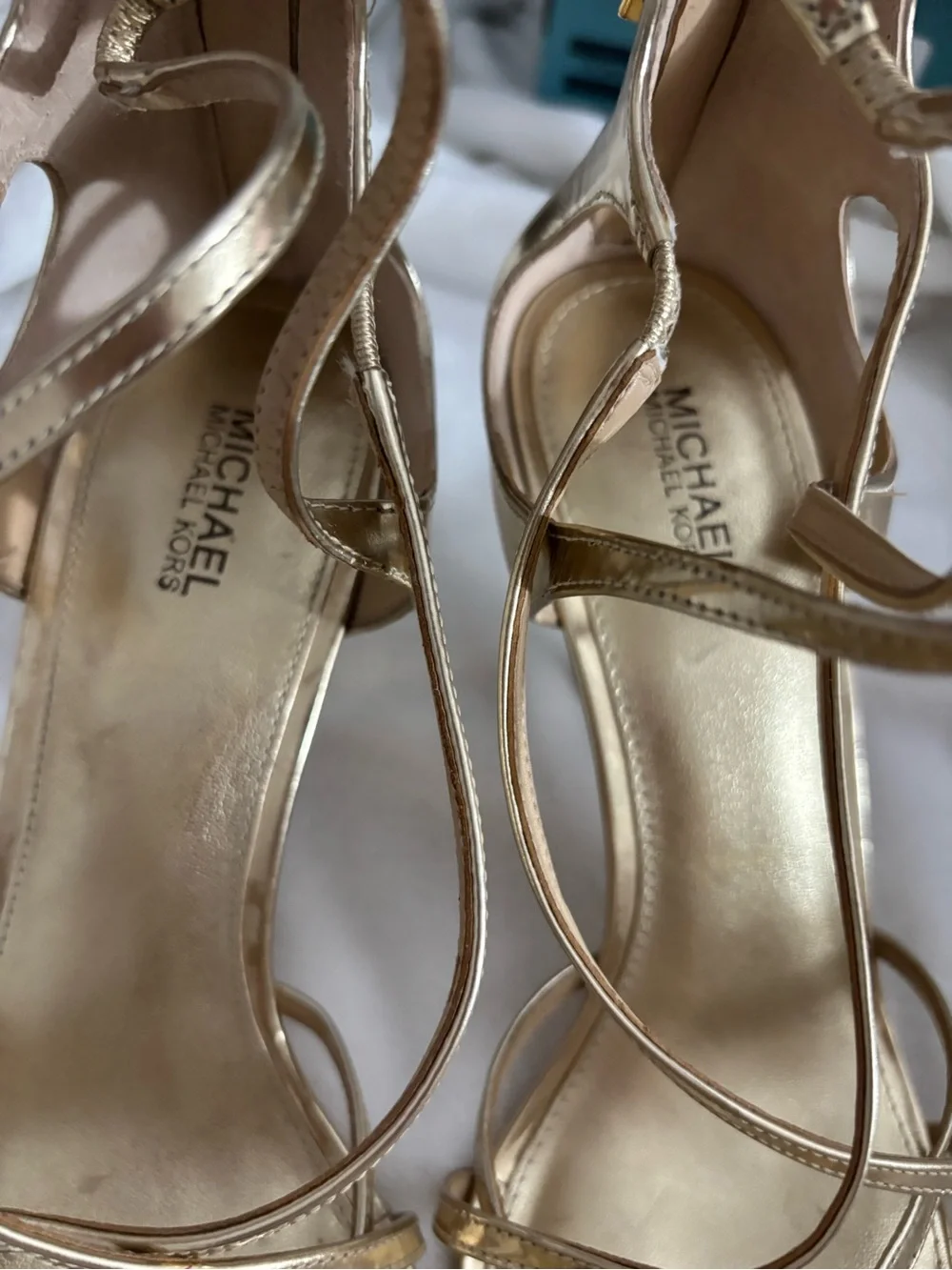 Michael Kors Metallic Gold Strappy High-Heel Sandals